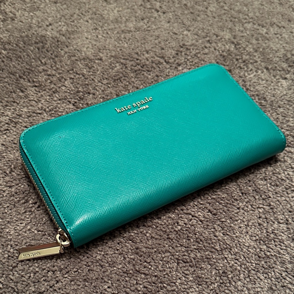 Kate Spade Turquoise Zip-Around Wallet